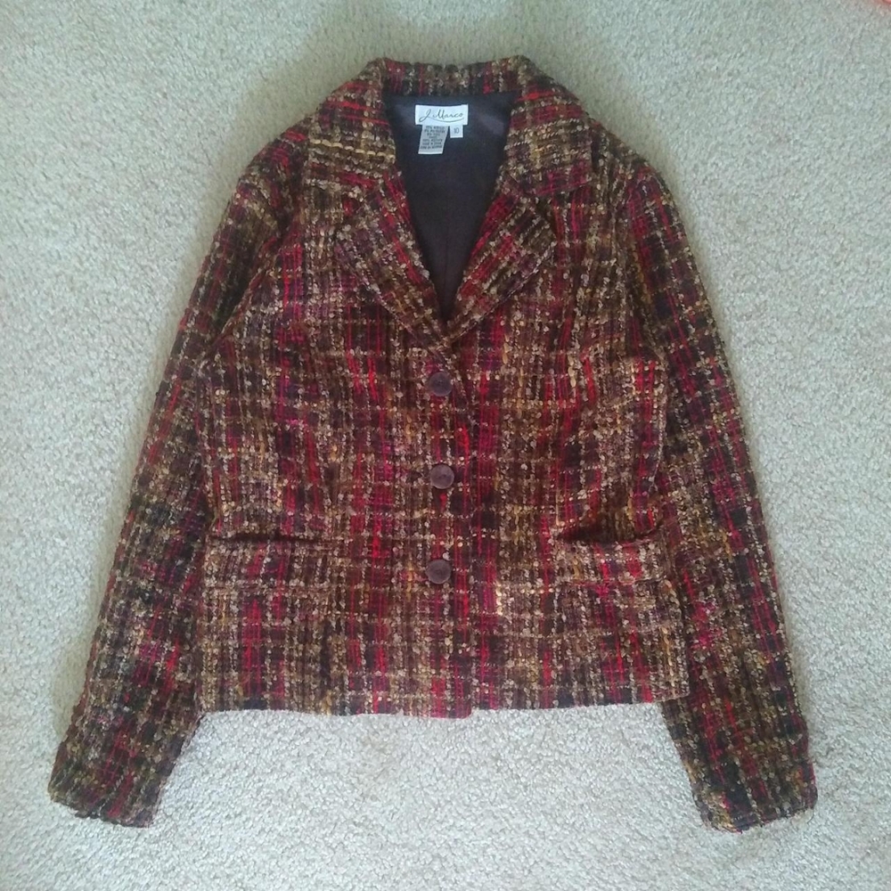 Vintage Brown and Red Blazer